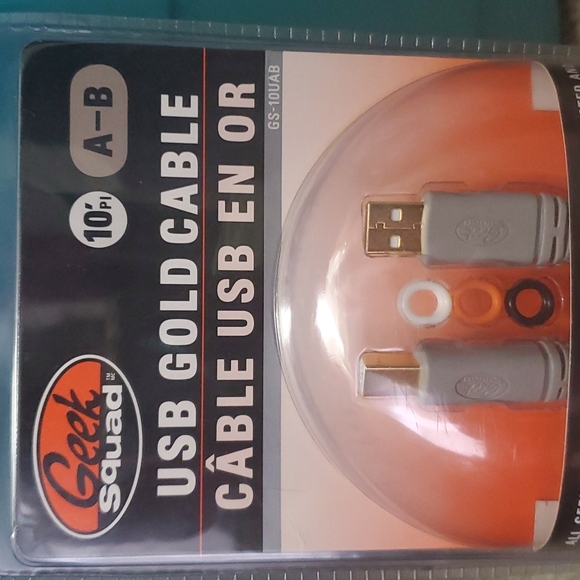Geek Squad 10' USB Gold Cable A-B *NEW* GS-10UAB - Picture 2 of 6